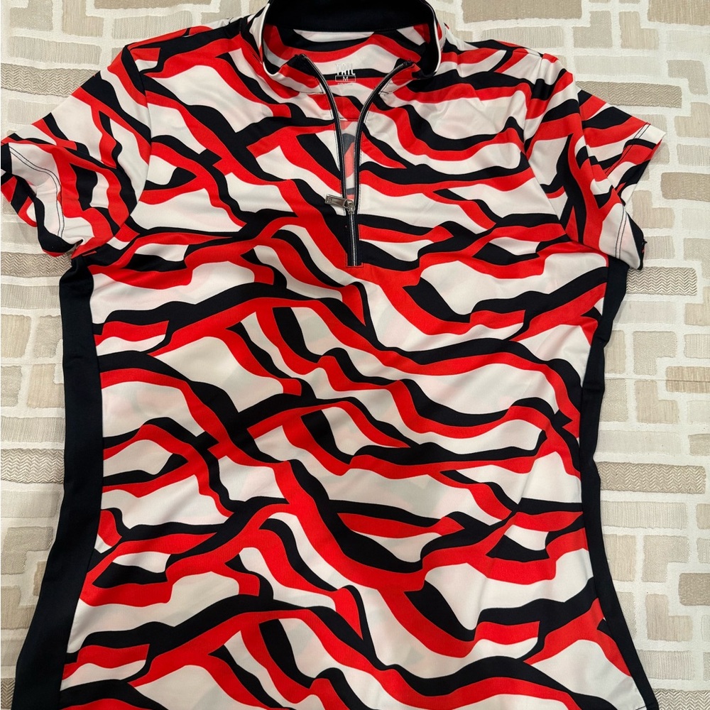 Tail Red, White and Navy Print Women's golf/tennis top